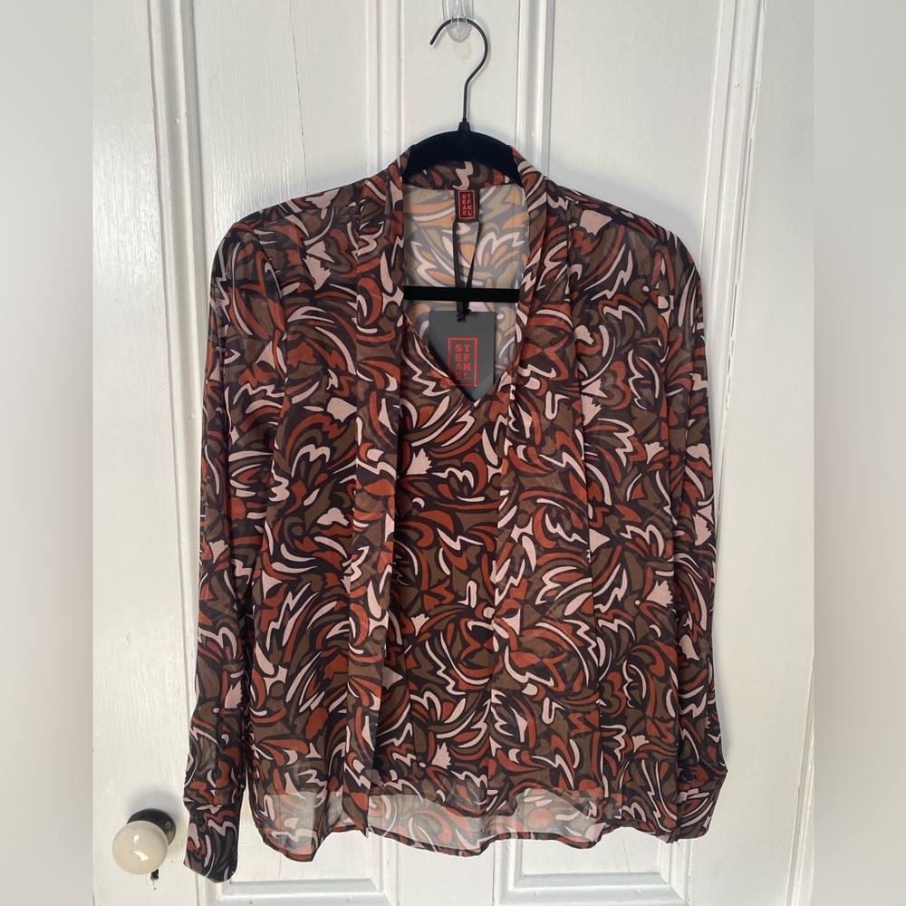 NWT Stefanel sheer dress shirt